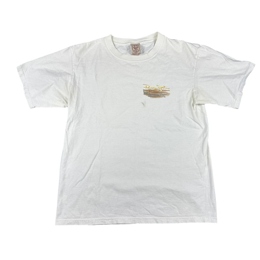 Panama Jack Bahamas Graphic T-Shirt Mens Medium White Vintage Surfwear Backhit
